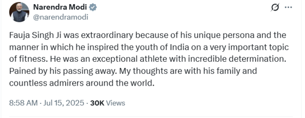 Modi X post